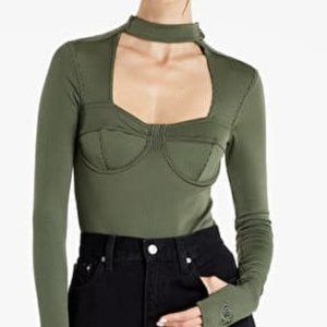 Reebok Classic Women's Green Cardi B Bodysuit Size Large HA2698